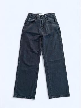 Y2K black wide leg jeans soft grunge baggy denim Size Small 🖤